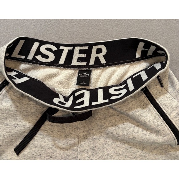 Hollister Men Small Jogger Sweatpants Gray Speckled Drawstring Elastic Waist EUC - Picture 4 of 16